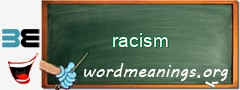 WordMeaning blackboard for racism